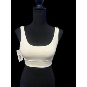 OUTDOOR VOICES FREE FORM SCOOP BRA COLOR MILK STONE PILATIES GYMATTIRE XXSM